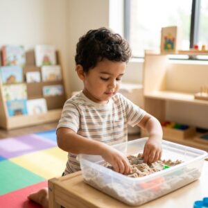 child playing with toys