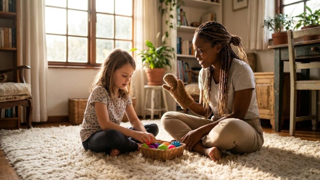 parent playing with child