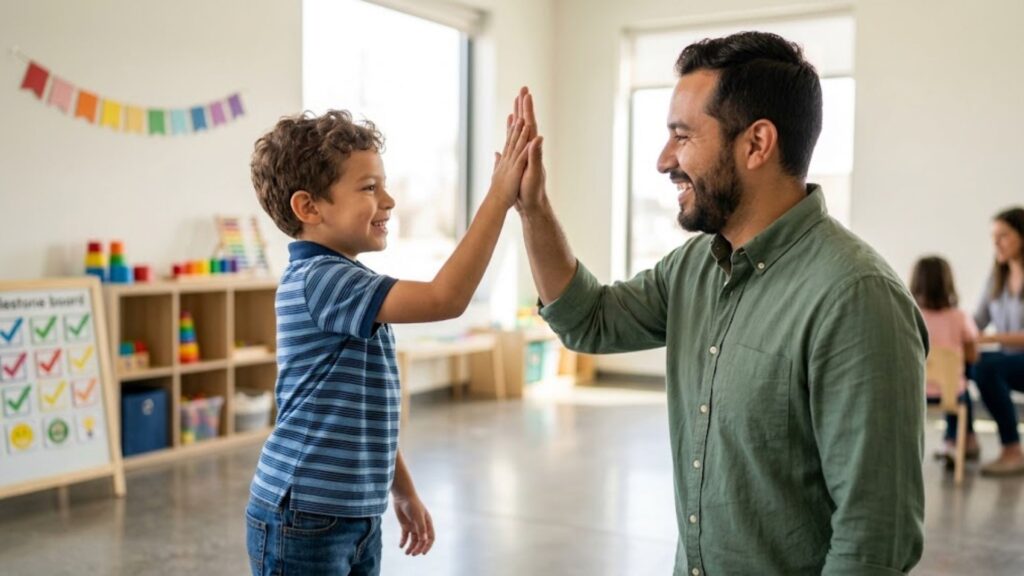 parent applauding child