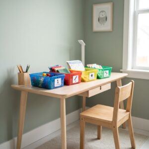 organized child desk
